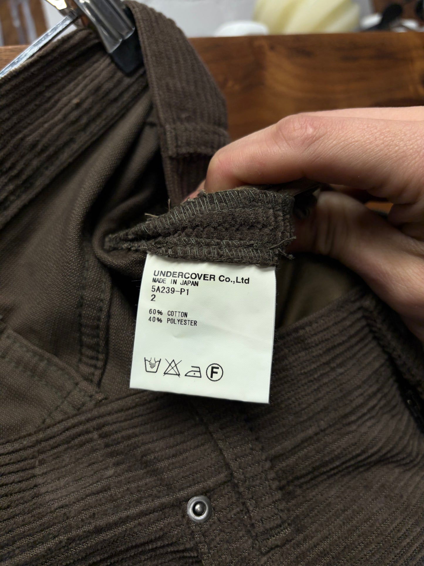 AW2005 Undercover ‘Arts & Crafts’ Faded Brown Corduroy Denim