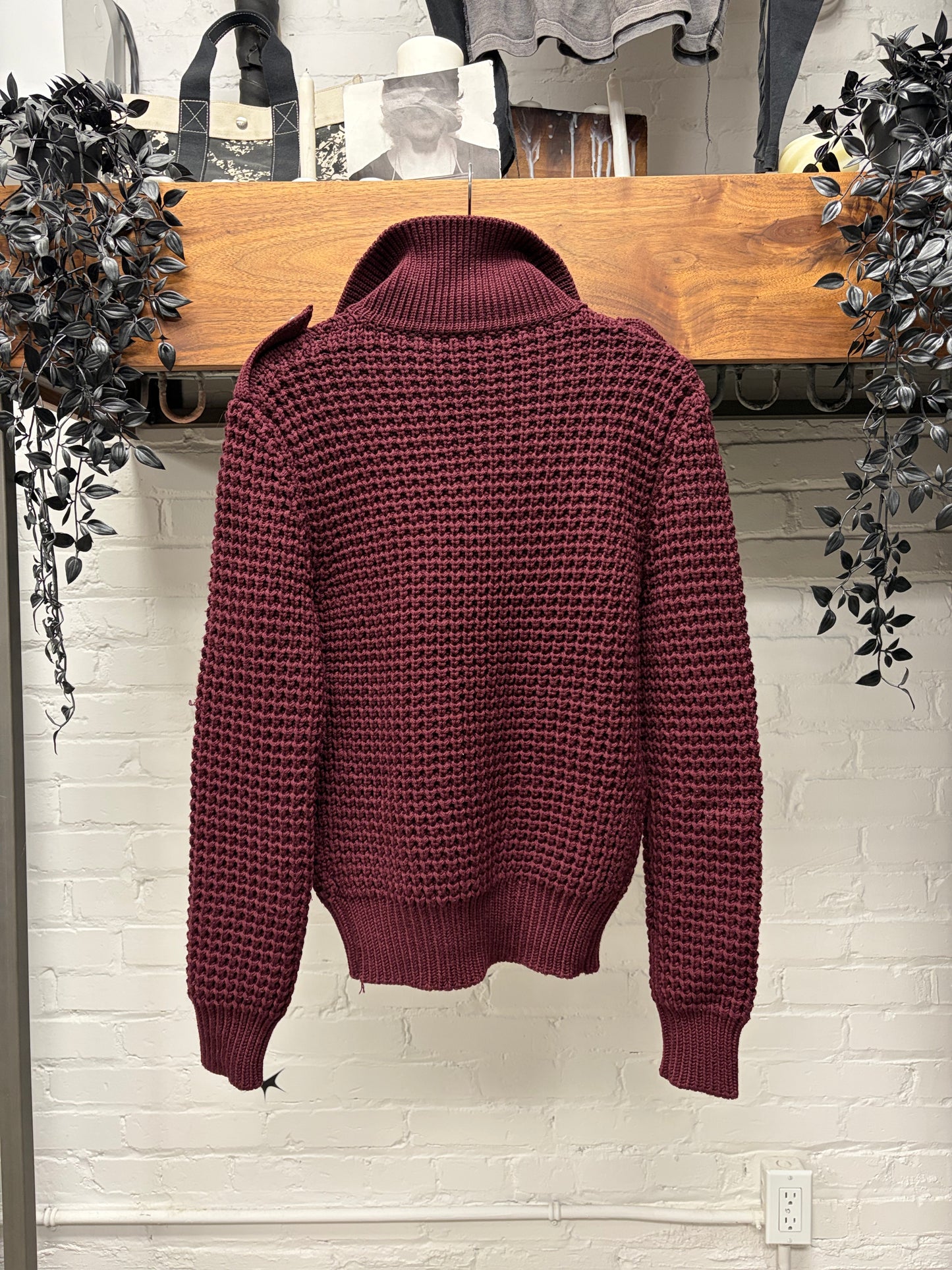 2000s Gucci by Frida Giannini Military Inspired Merino Wool Cable Knit Sweater
