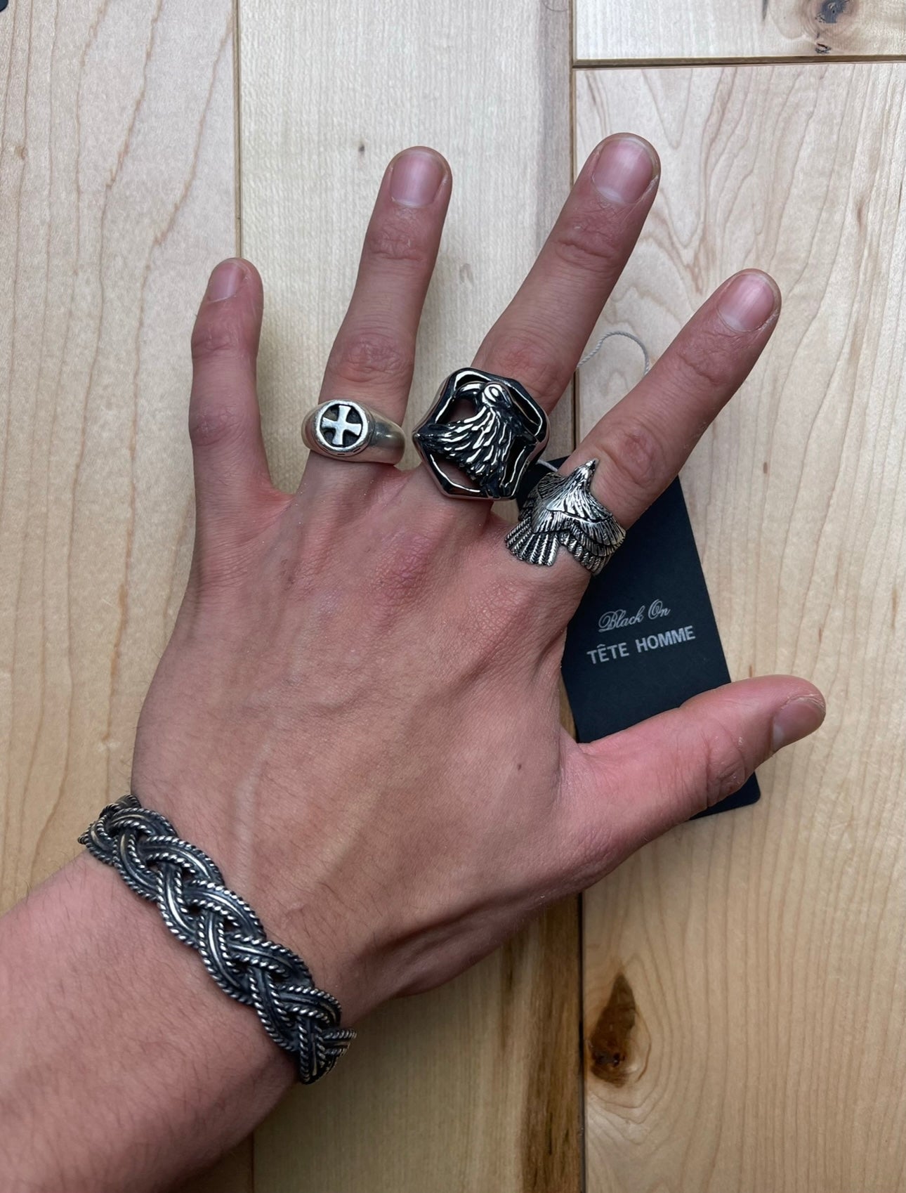 Tete Homme Silver Eagle Ring