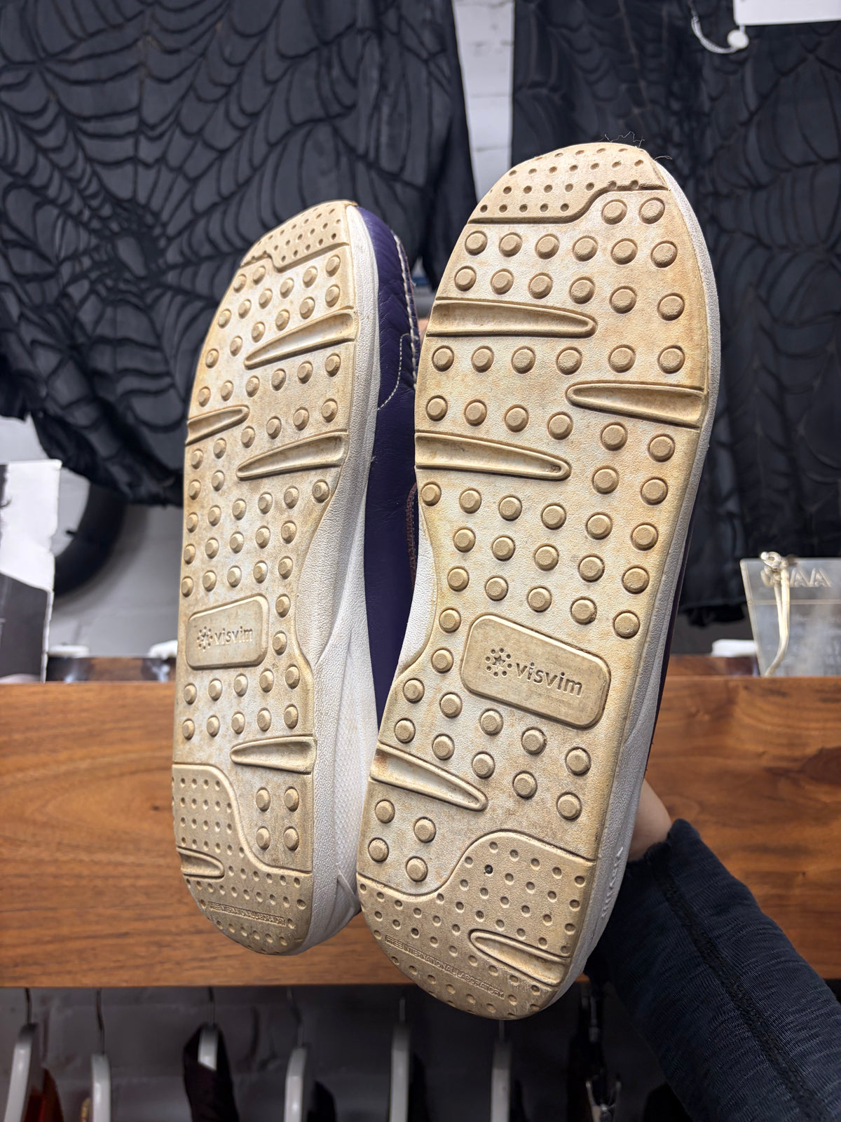 Visvim ‘Hockney’ Purple/White Leather Boat Sneakers