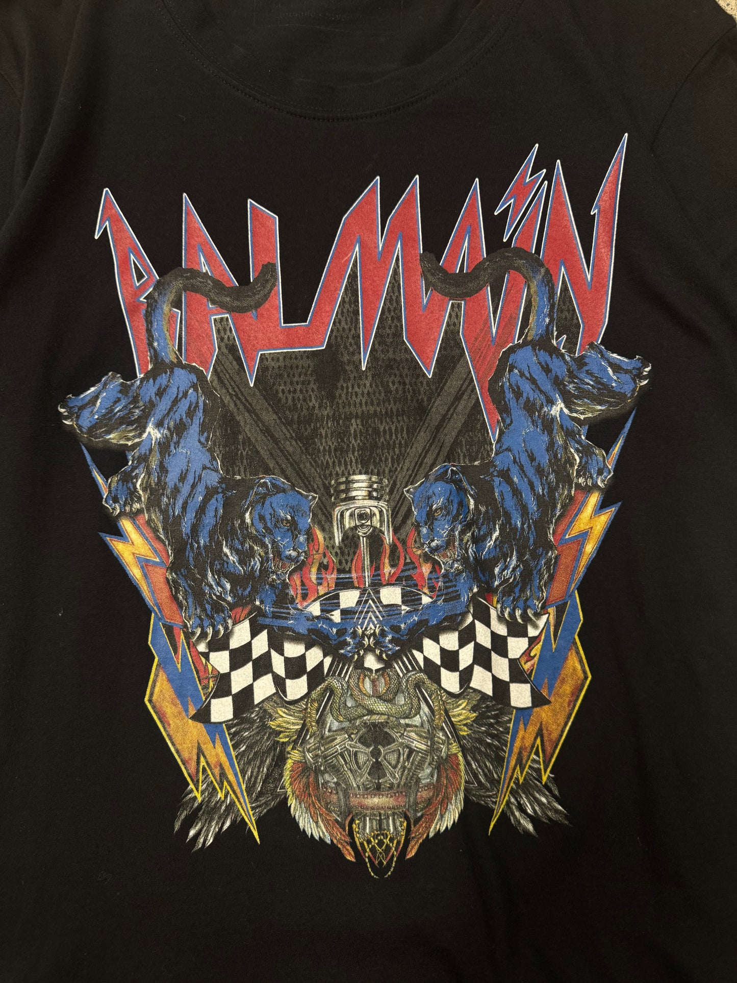 AW2017 Balmain ‘Paris Panthers’ Black Graphic T-Shirt
