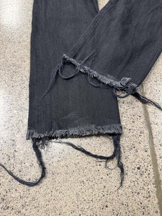 2014 Saint Laurent D02 ‘Released Hem’ Black Skinny Jeans