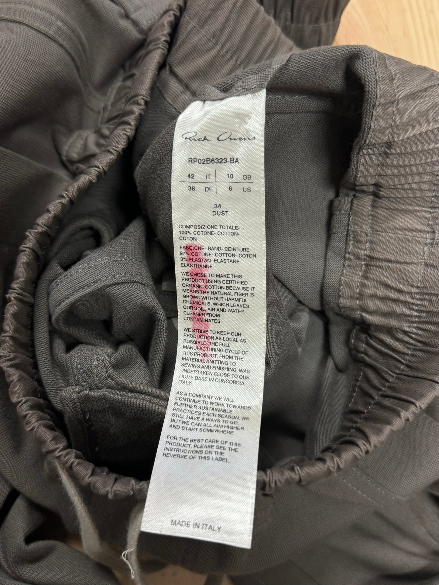 AW2022 Rick Owens ‘Strobe’ Dust Mastadon Cargo Pants