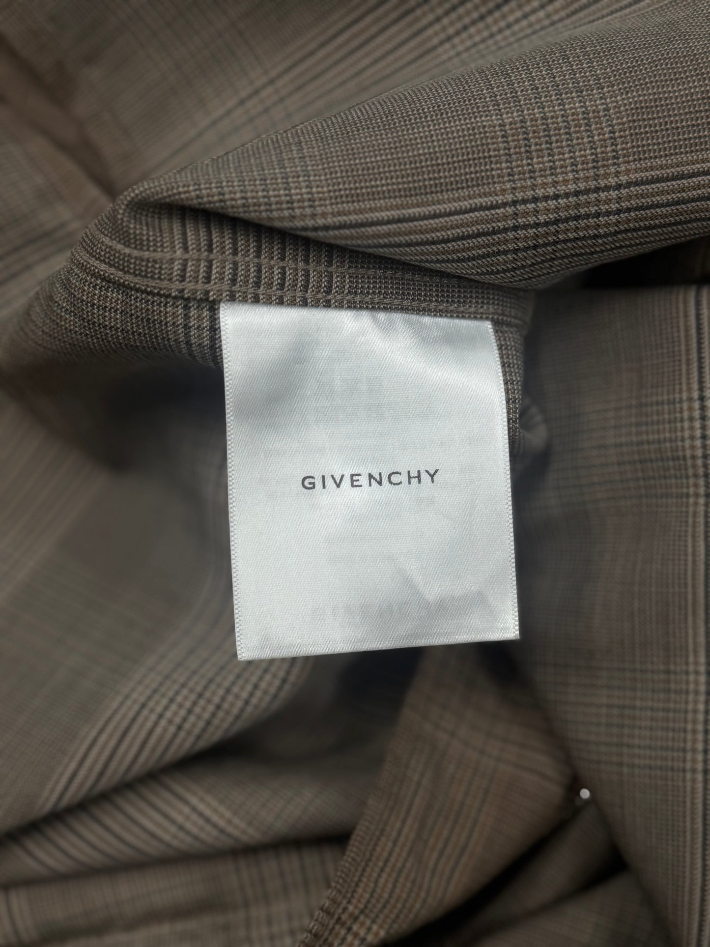 Givenchy Brown Gingham Checkered Windbreaker Jacket