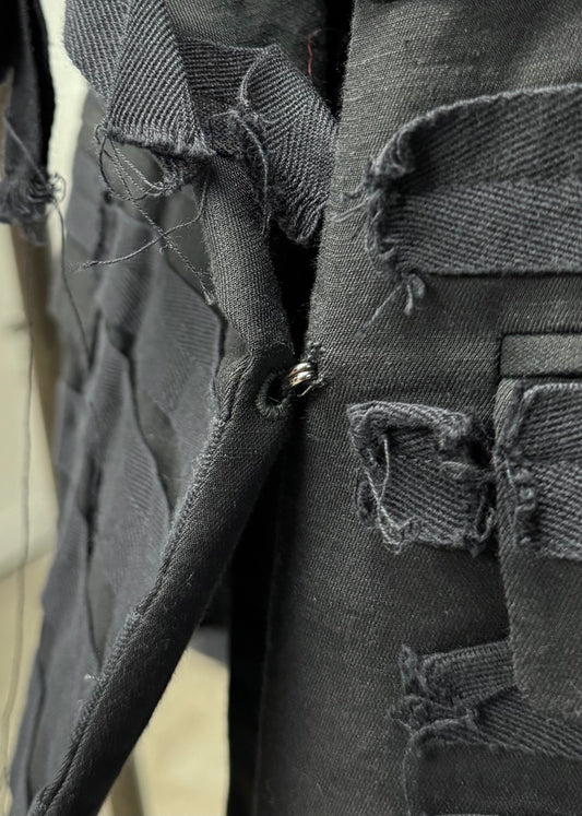 2010 Maison Margiela Line (1) Black Cotton ‘Bondage’ Blazer