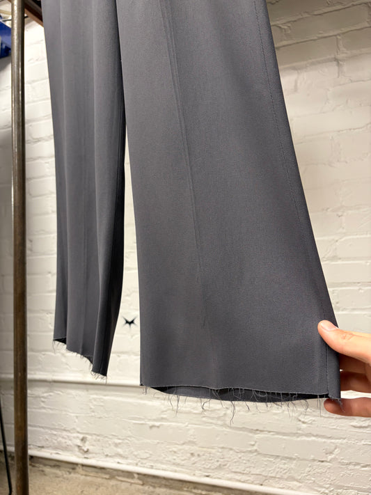 Rick Owens ‘Shadow’ Grey Wide Leg Pleated Trousers