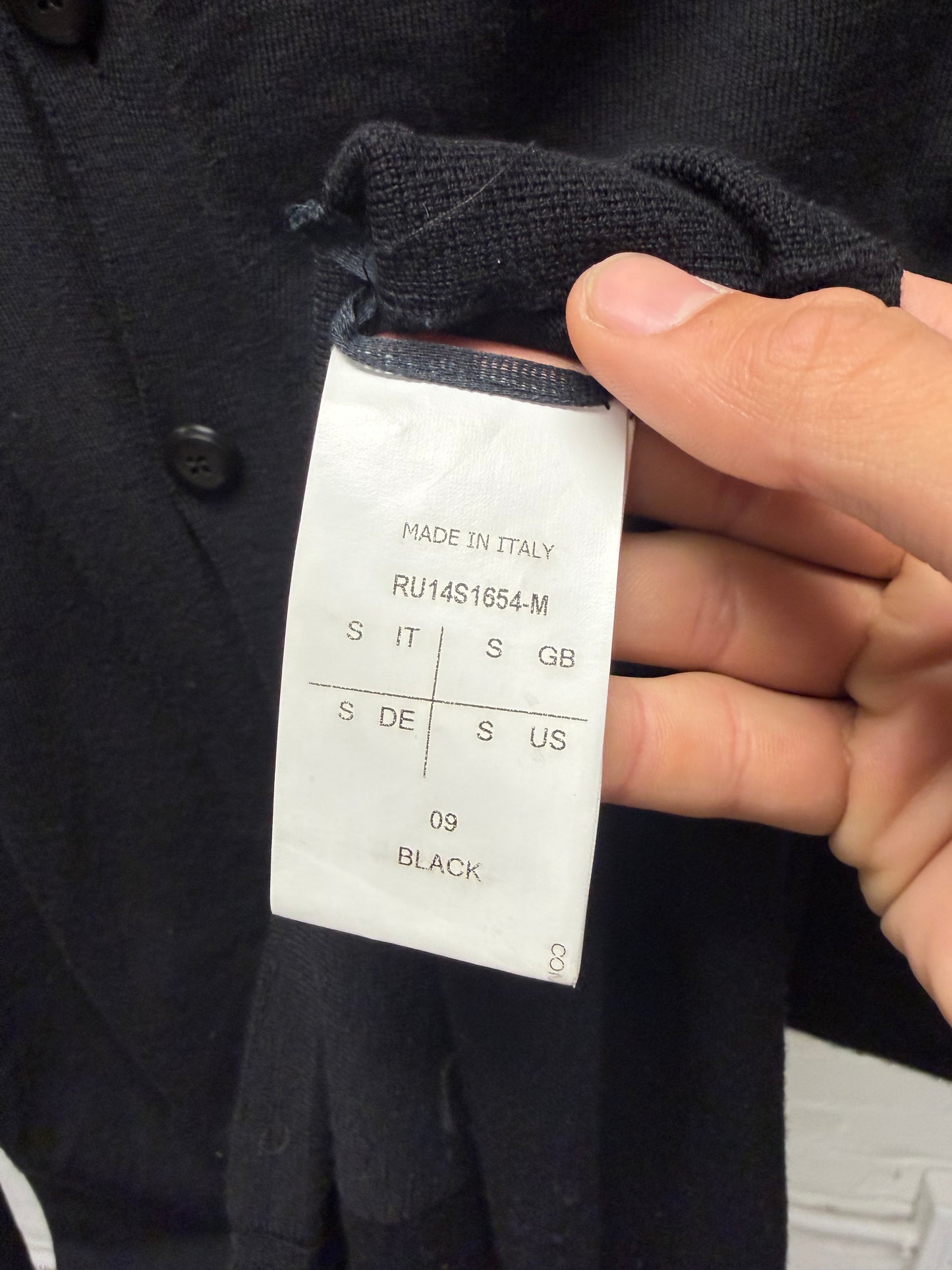 SS2014 Rick Owens ‘Vicious’ Mollino Ribbed Black Knit Cardigan