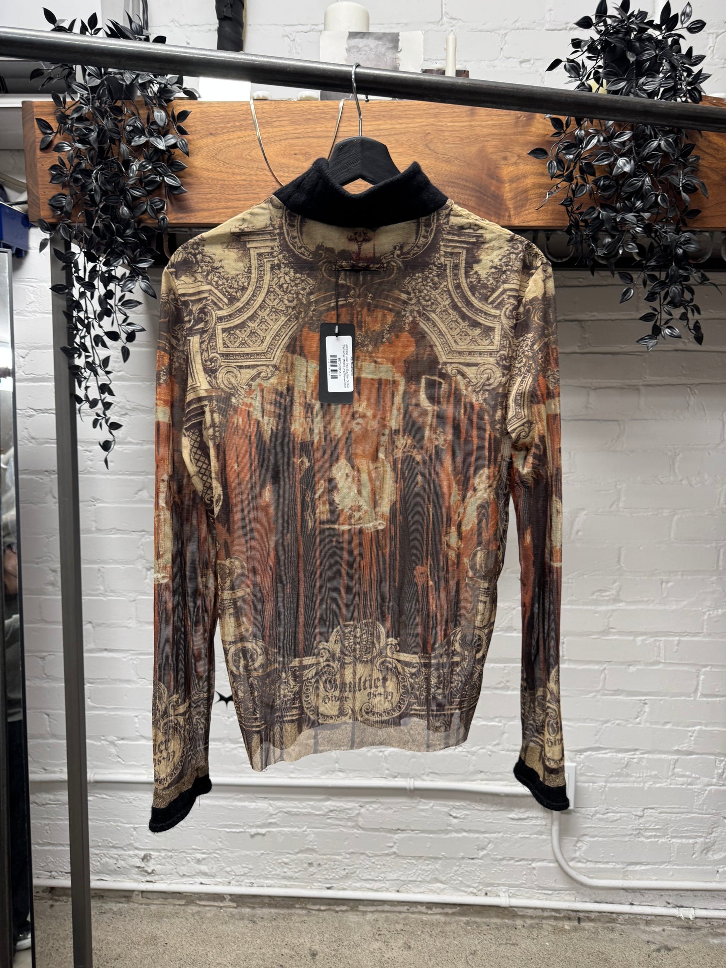 AW1998 Jean Paul Gaultier Gothic ‘Cathedral’ Mesh Long Sleeve Shirt