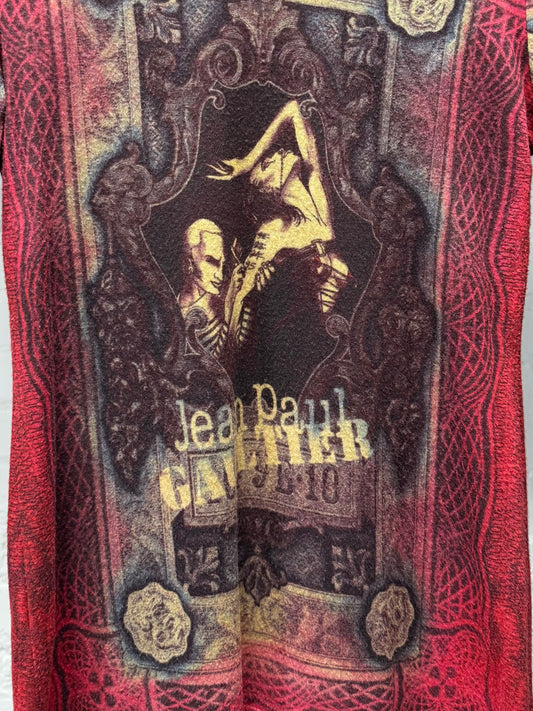 AW1995 Jean Paul Gaultier ‘Portrait’ Red/Long Mesh Long Sleeve Shirt