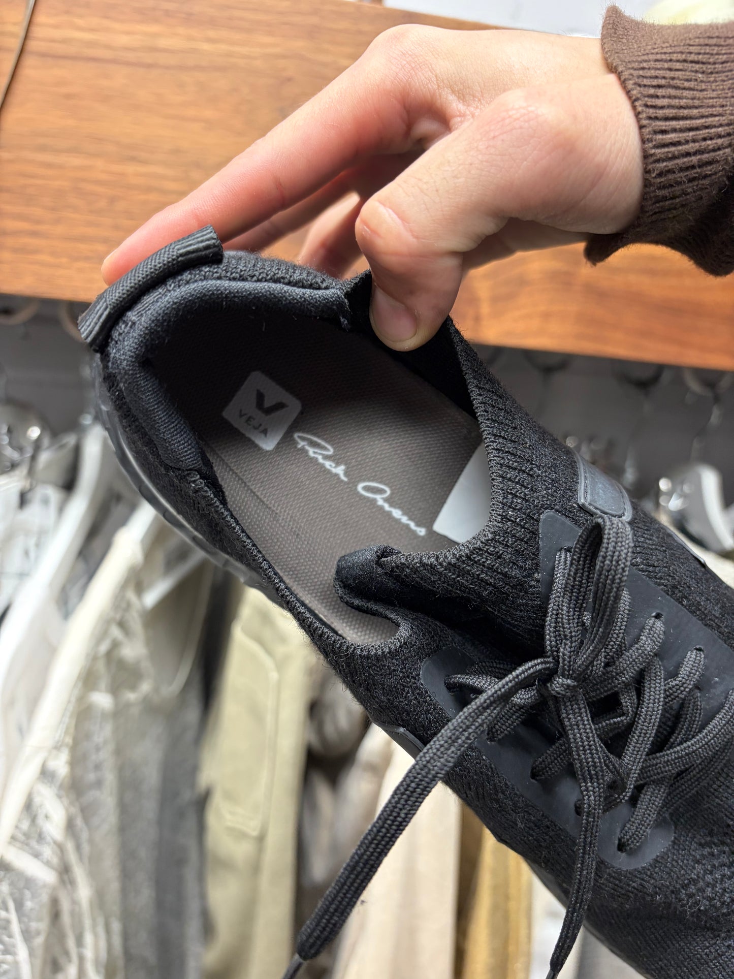 Rick Owens x Veja Low Top Black Athletic Sneakers