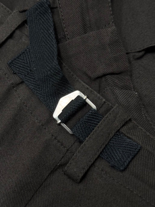 Yohji Yamamoto ‘Y’s’ Buckle Waist-Strap Brown Cargo Shorts