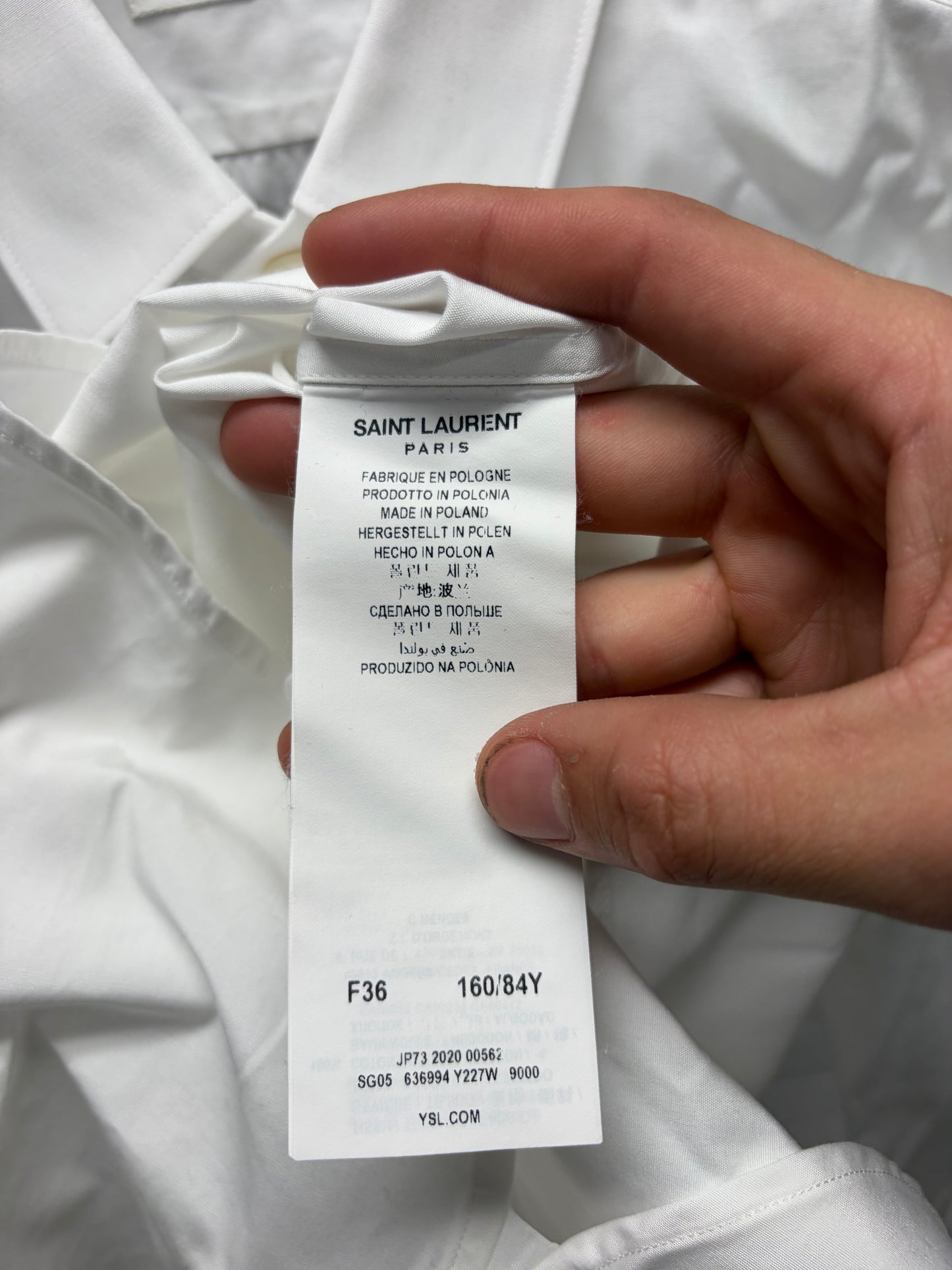 Saint Laurent ‘Staff Uniform’ White Button Up Shirt