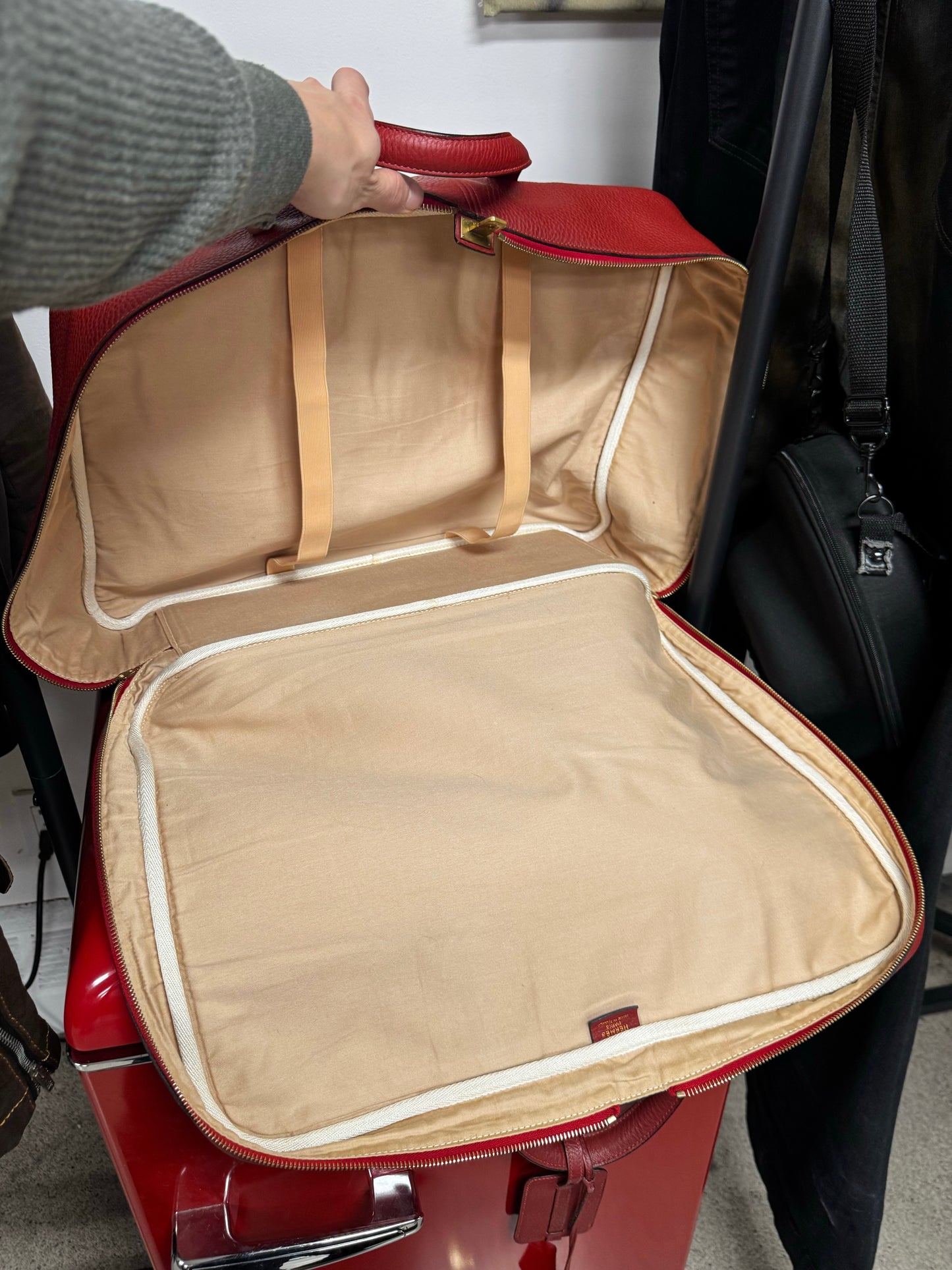 Hermes Victoria ‘50’ Red Leather Boston Bag