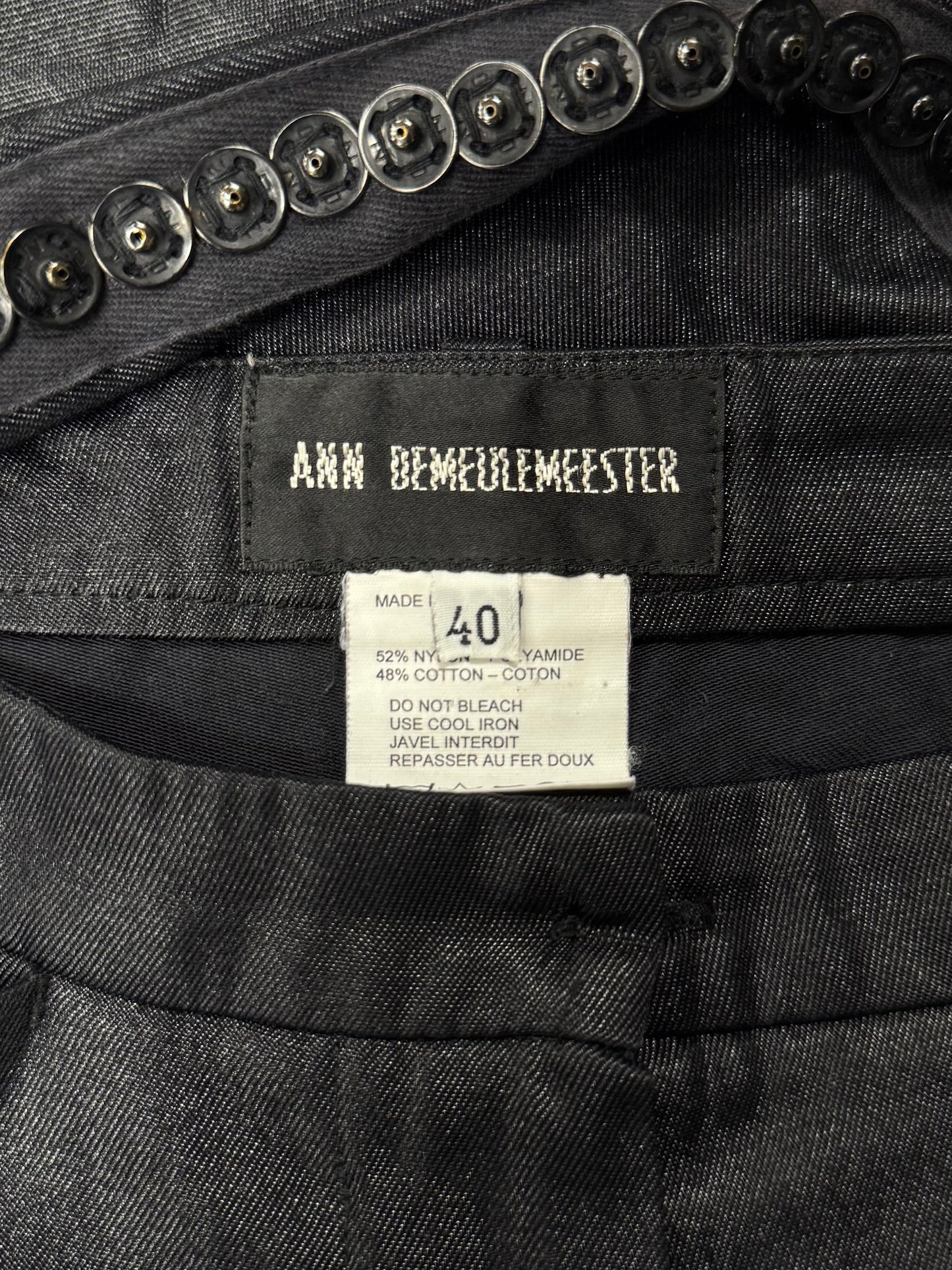 Ann Demeulemeester ‘Button Stripe’ Straight Cut Trousers