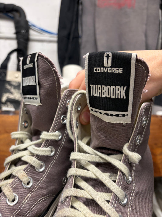 Rick Owens x Converse ‘TurboDRK’ Grey Square Toe High Top Sneakers