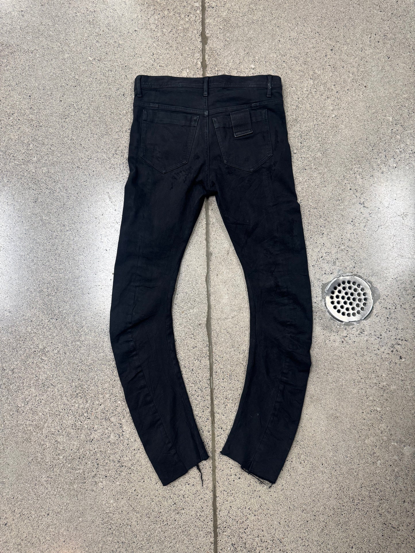 AW2013 Julius ‘J-Cut’ Jacquard Distressed Black Denim