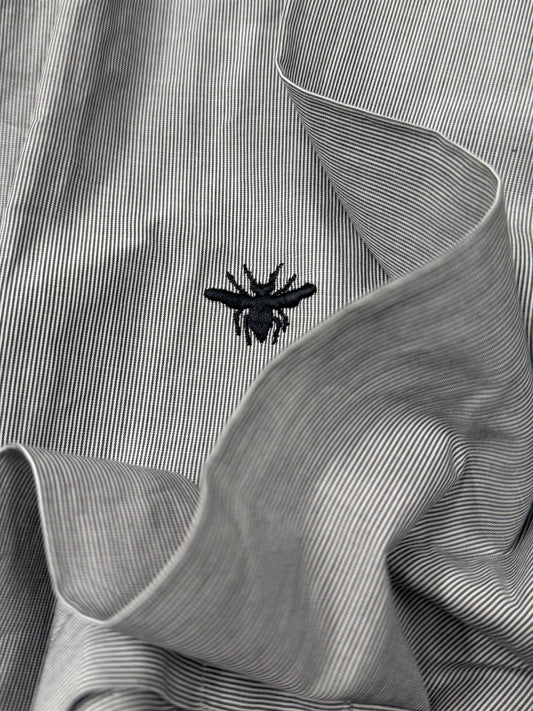 Dior ‘Bee Motif’ Pinstripe Embroidered Button Down Shirt