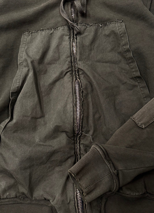 Damir Doma Reconstructed Green Zip-Up Hoodie