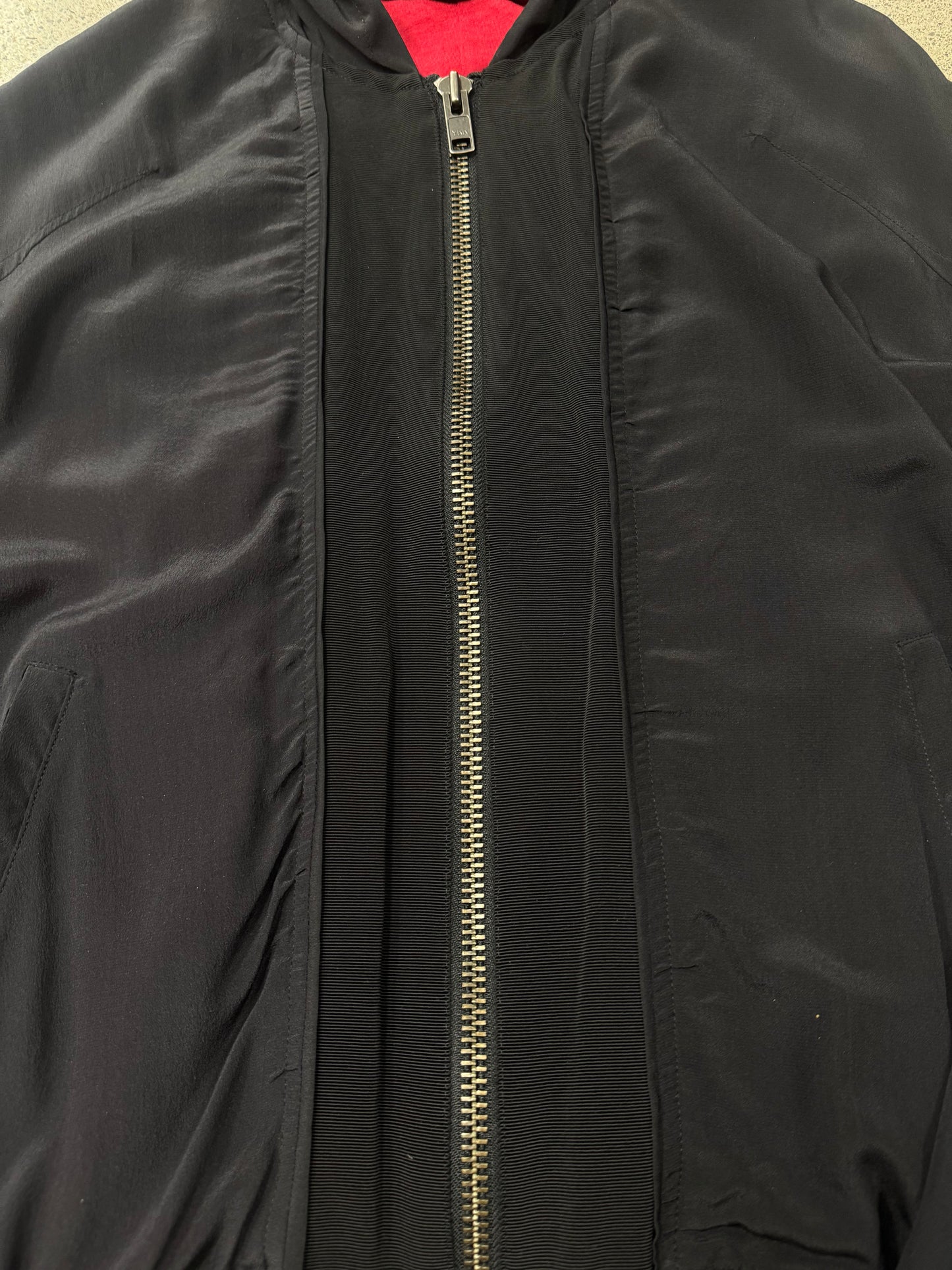 Haider Ackermann Silk Panelled Zip Up Hoodie