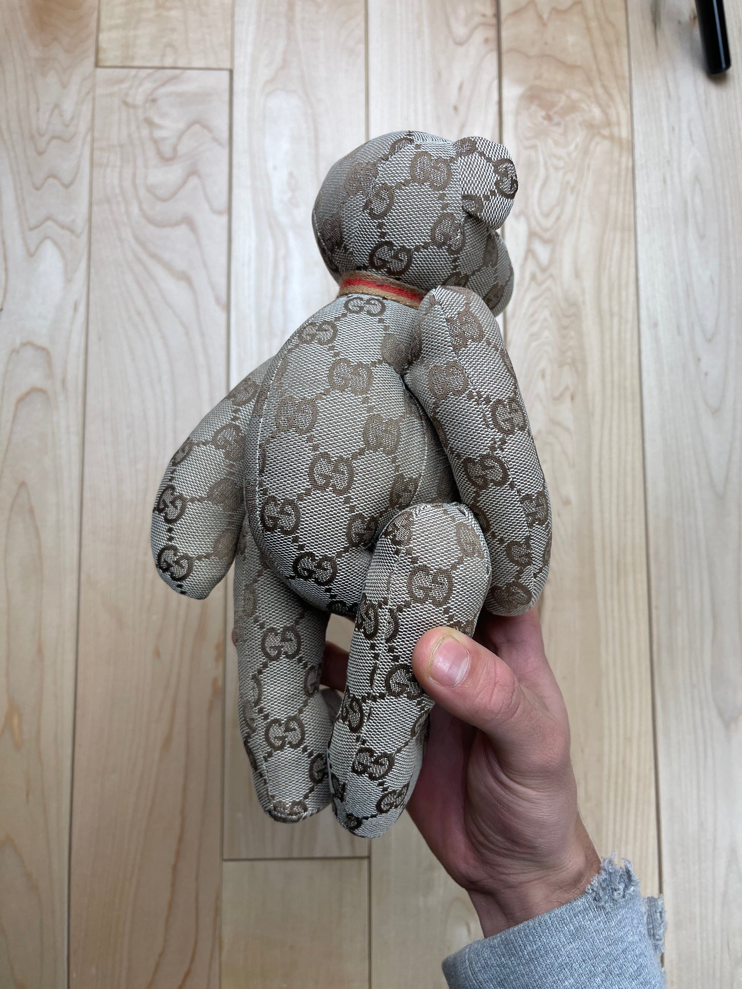 Vintage Gucci Monogram Print Teddy Bear