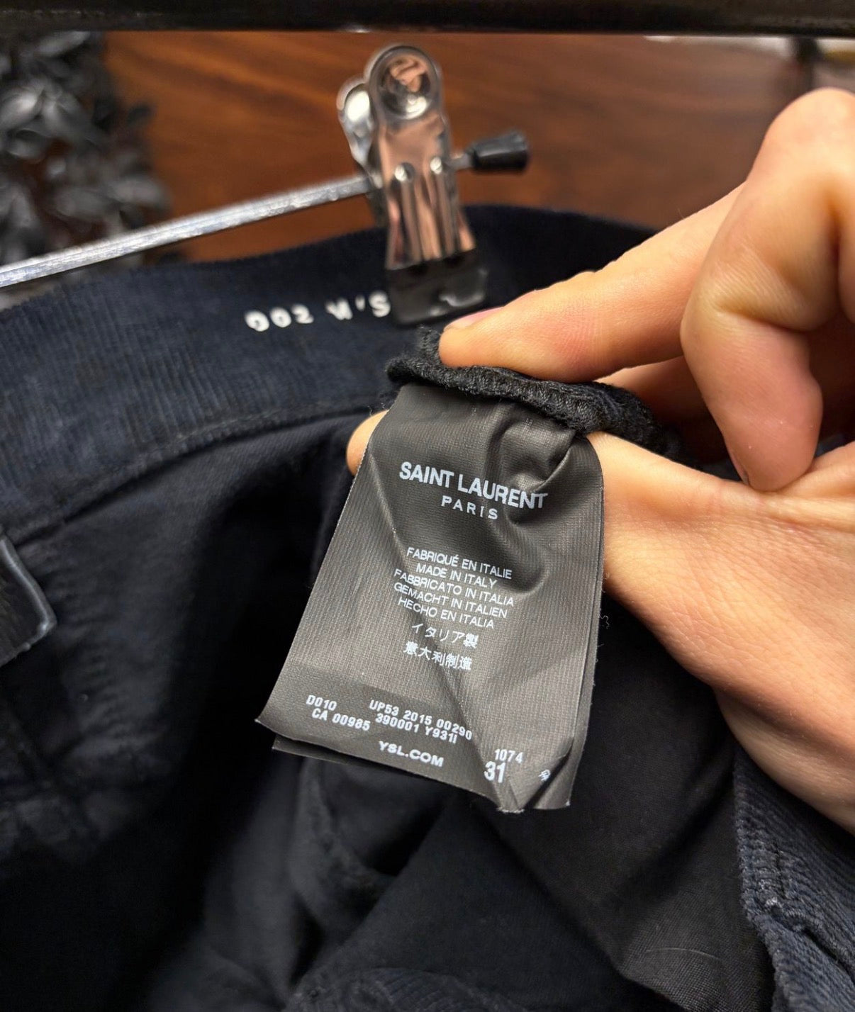 2015 Saint Laurent by Hedi Slimane ‘D02’ Black Corduroy Skinny Jeans