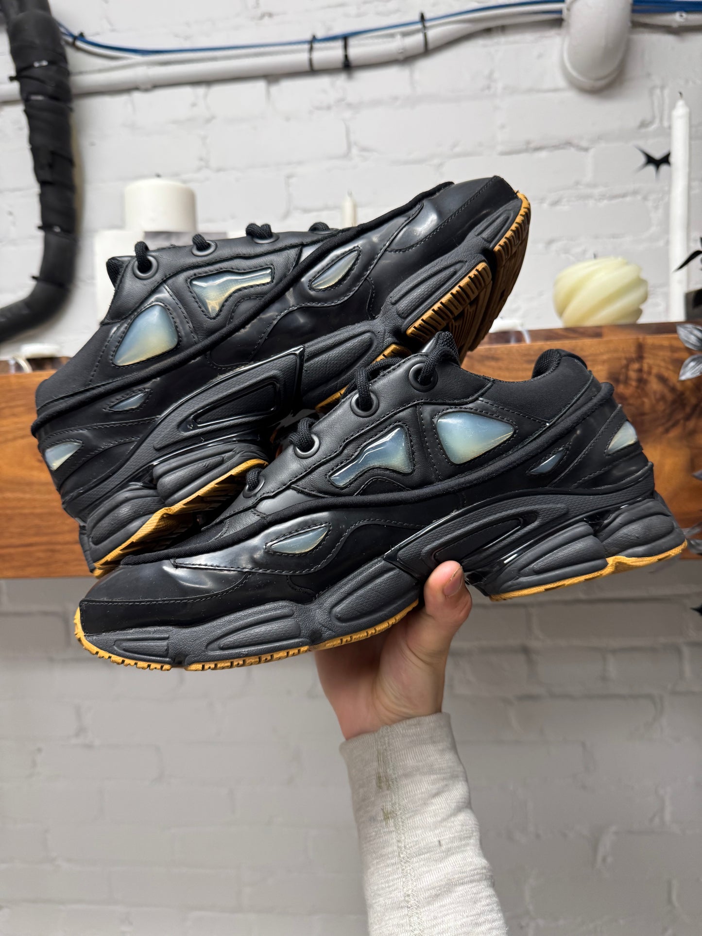 Raf Simons Ozweegos V3 ‘Bunny’ Black/Gum Sole Low Top Sneakers
