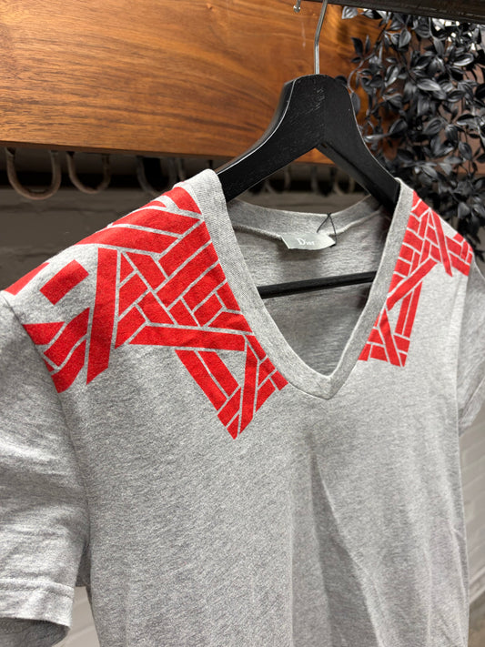 SS2008 Dior Homme by Kris Van Assche ‘Geometric’ V-Neck T-Shirt