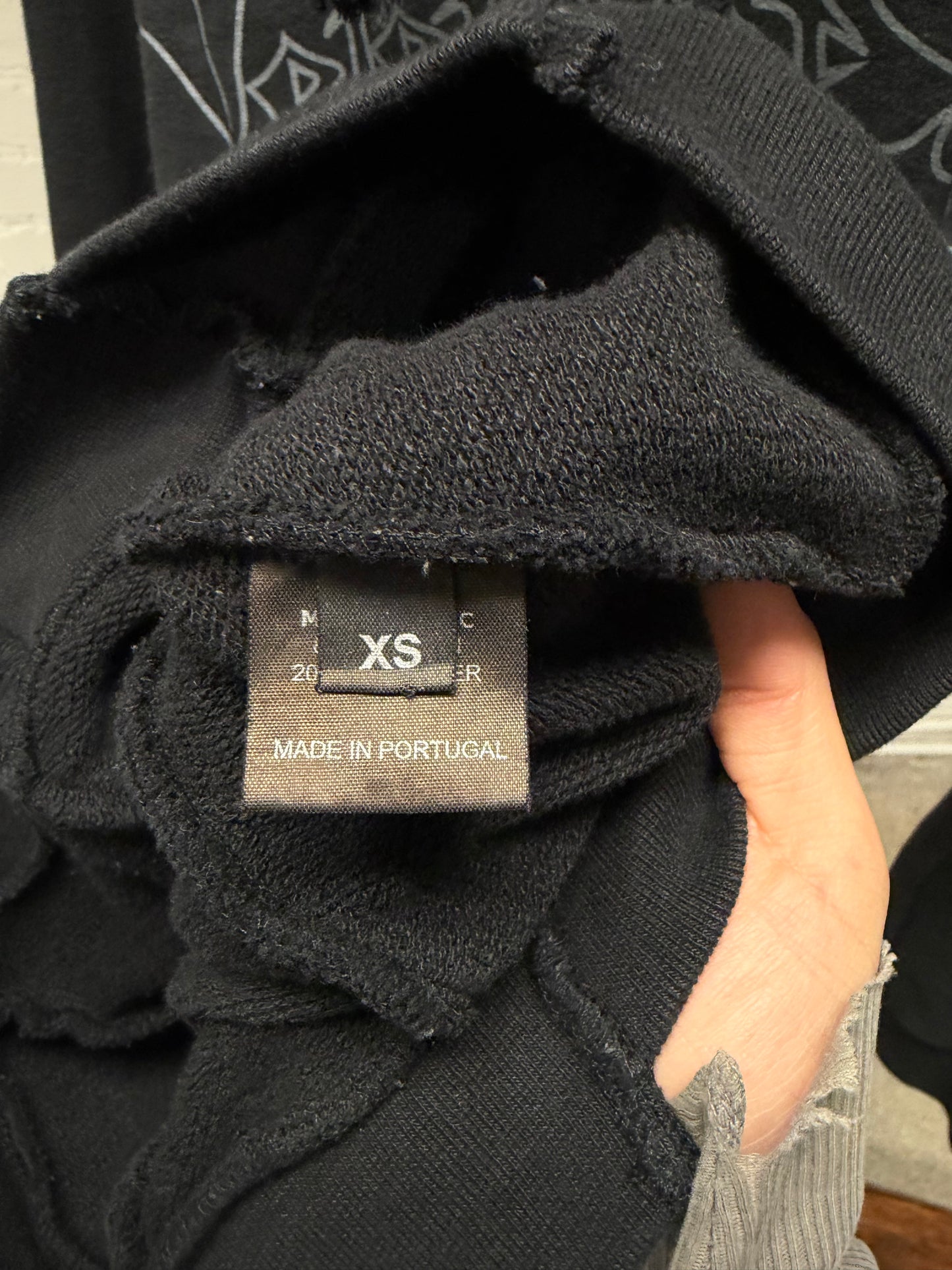 SS2016 Vetements ‘Metal Logo’ Black Reconstructed Split Hoodie