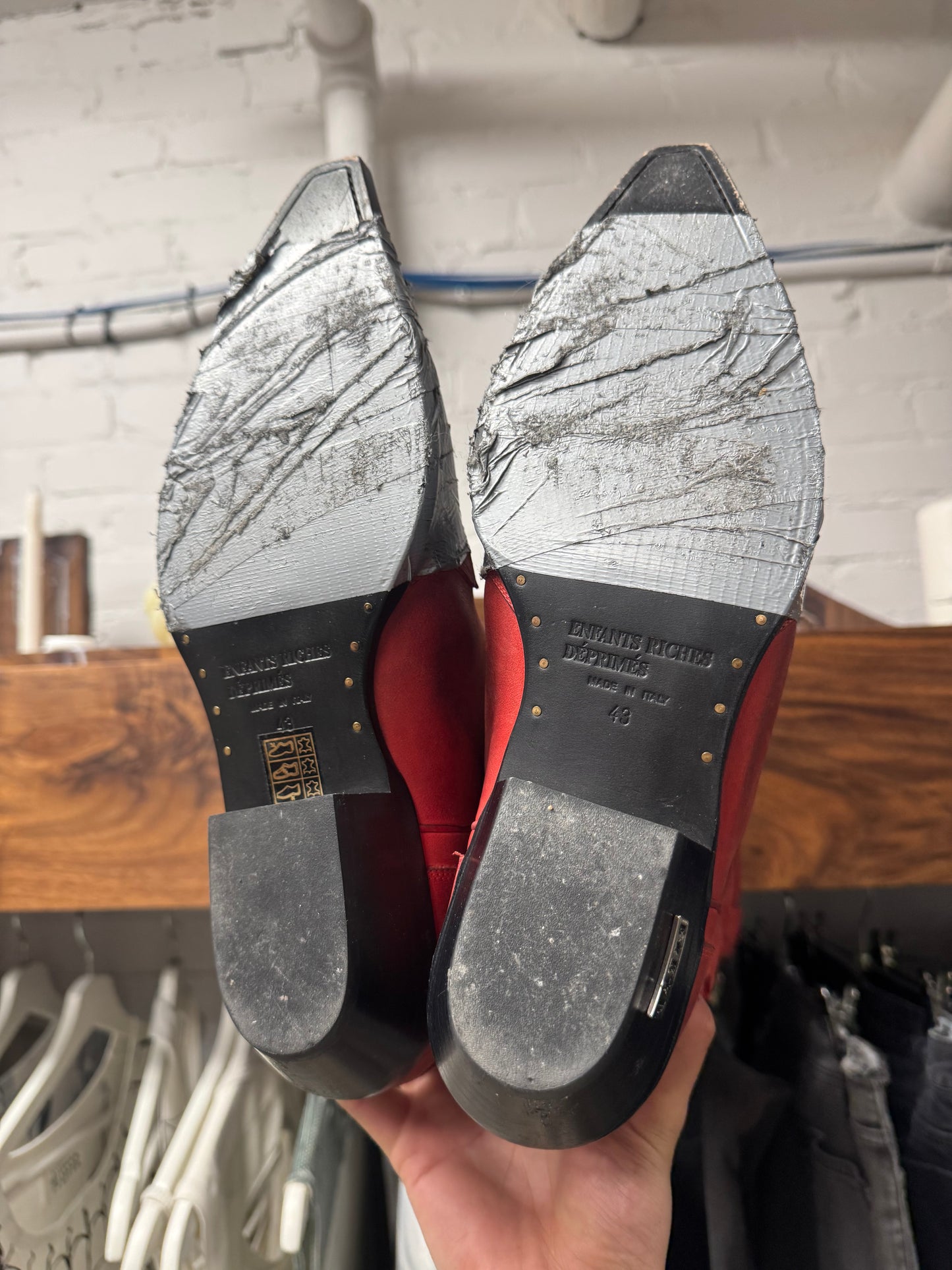 Enfants Riches Deprimes ‘Duct Tape’ Leather Cowboy Western Boots