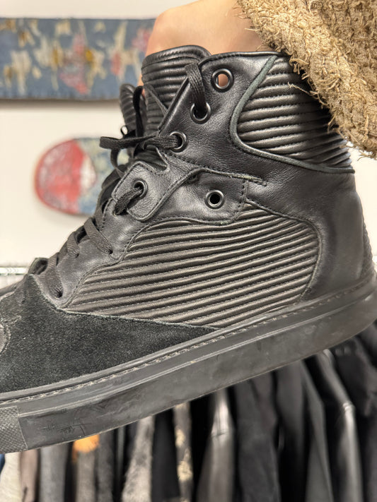 Balenciaga ‘Cote’ Pleated Leather High Top Sneakers
