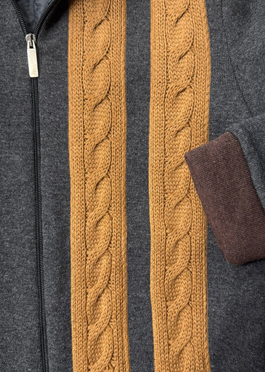 Dirk Bikkembergs ‘Cable Knit’ Zip-Up Sweater