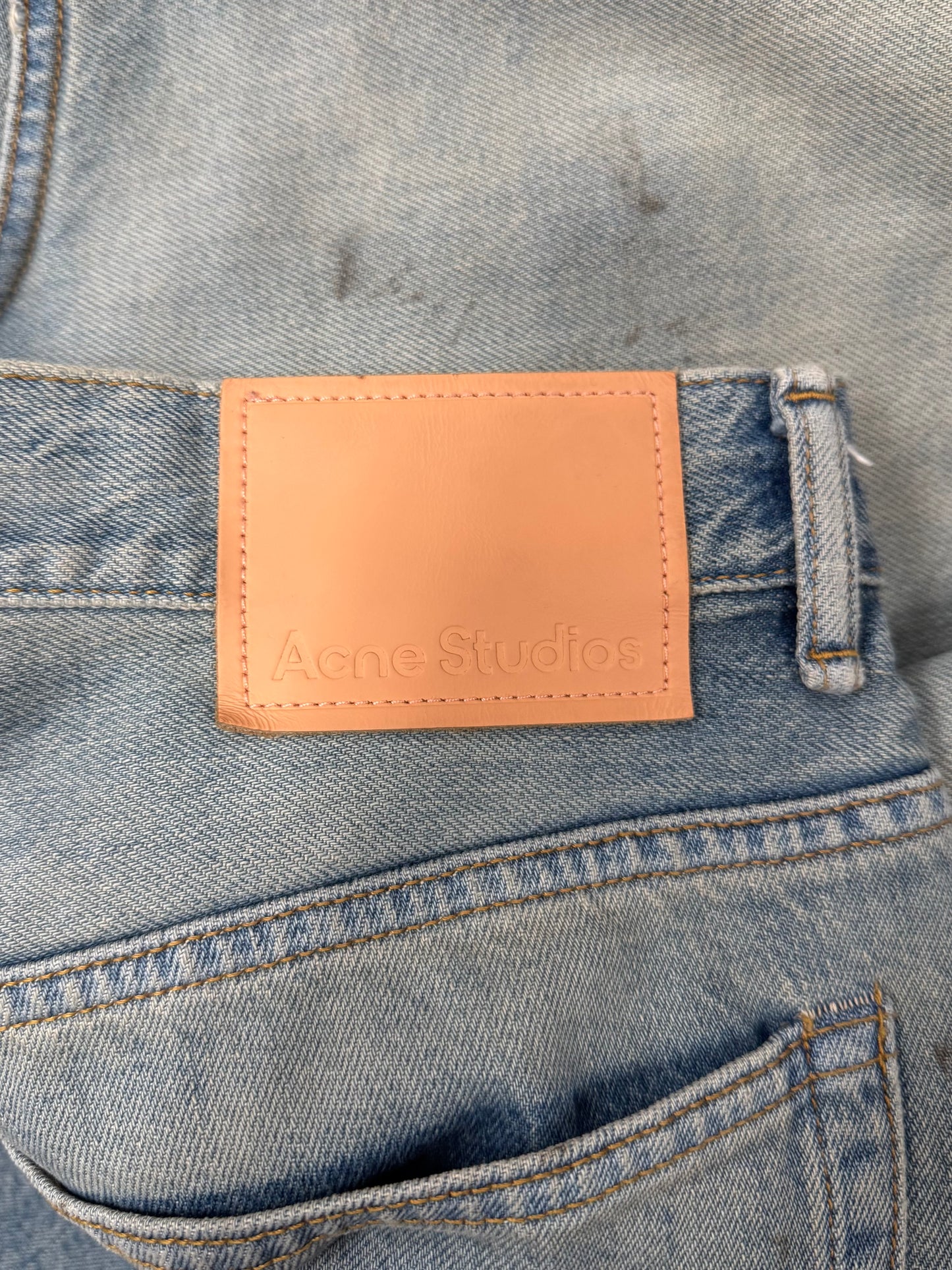 2021 Acne Studios ‘Dirt Wash’ Blue Flared Cut Denim