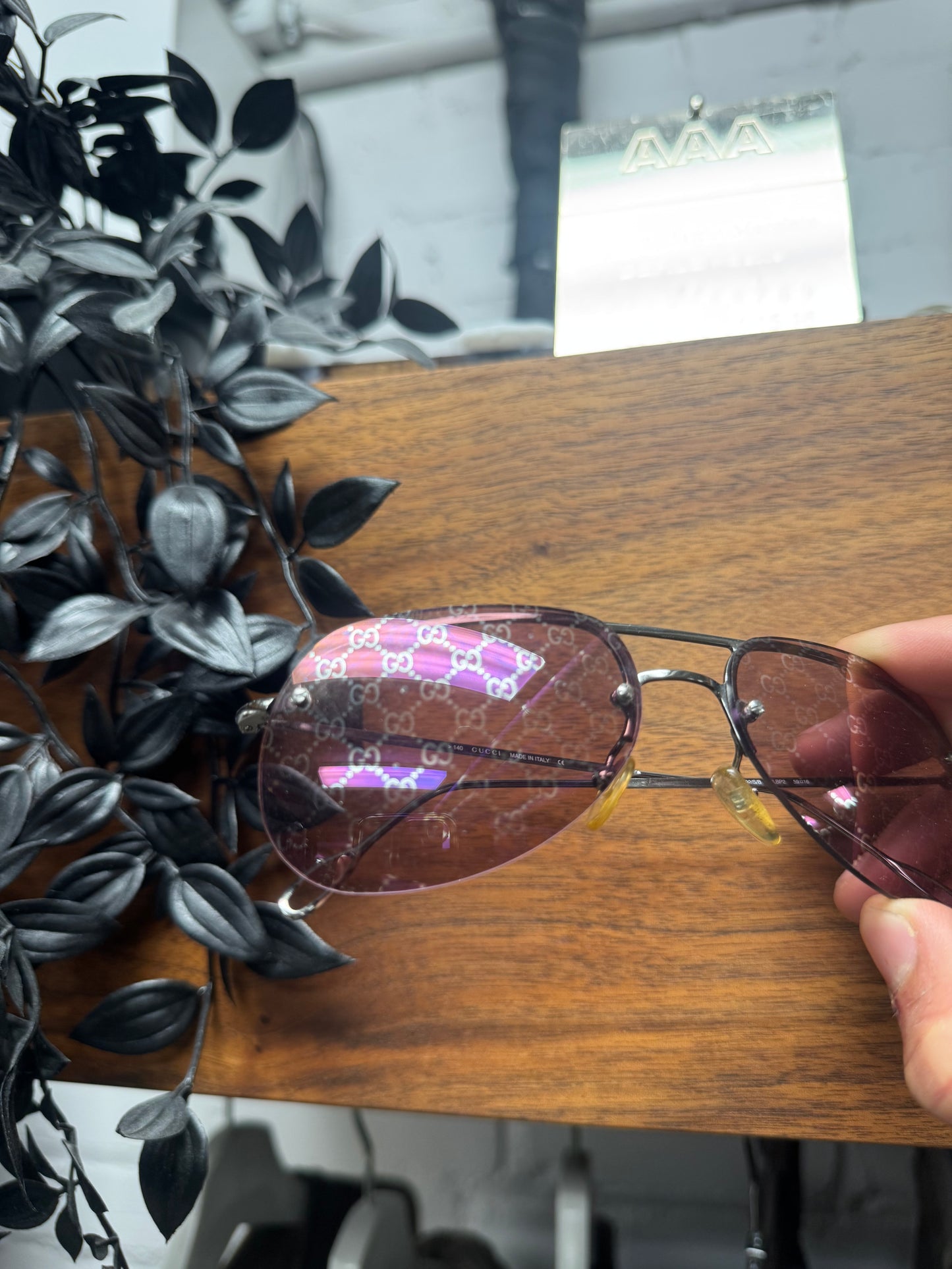 SS1997 Gucci by Tom Ford Monogram Lens ‘Teardrop’ Aviator Sunglasses