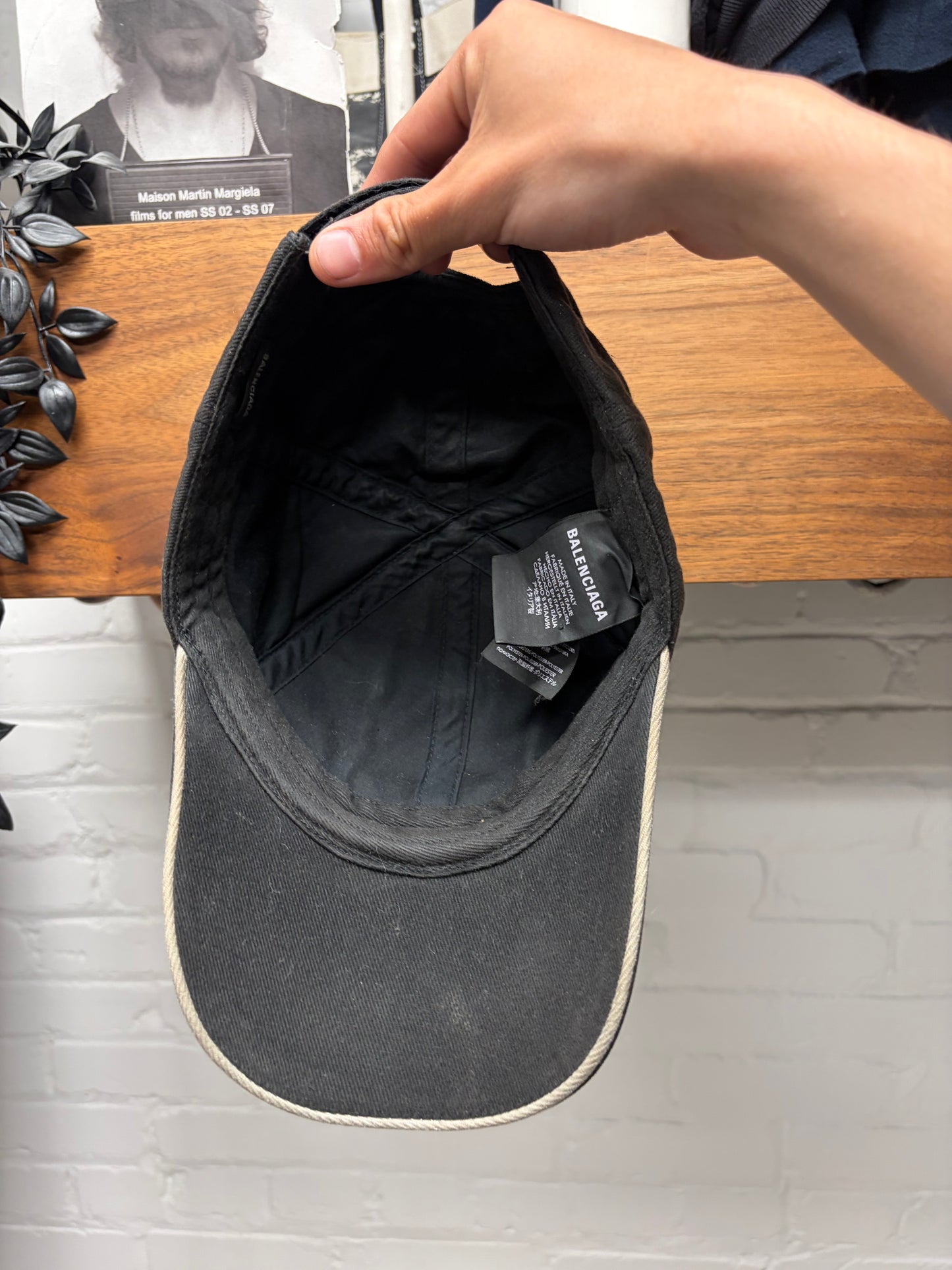 Balenciaga ‘Speed Logo’ Sun-Faded Black Baseball Hat