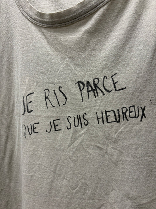 Ann Demeulemeester ‘Je Ris’ Scoop Neck Cotton Bondage T-Shirt