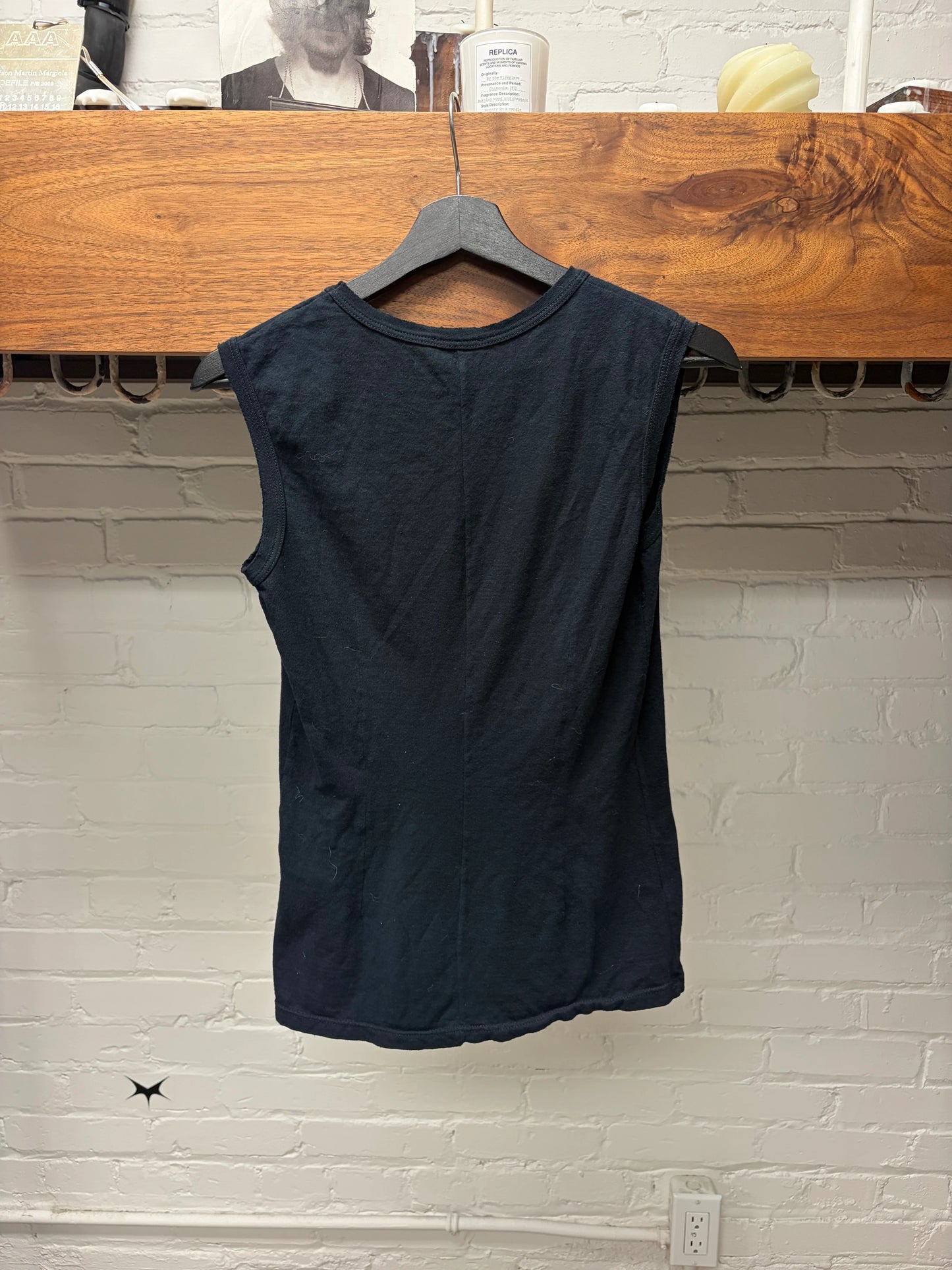 Ann Demeulemeester ‘Feather Circle’ Black Tank Top