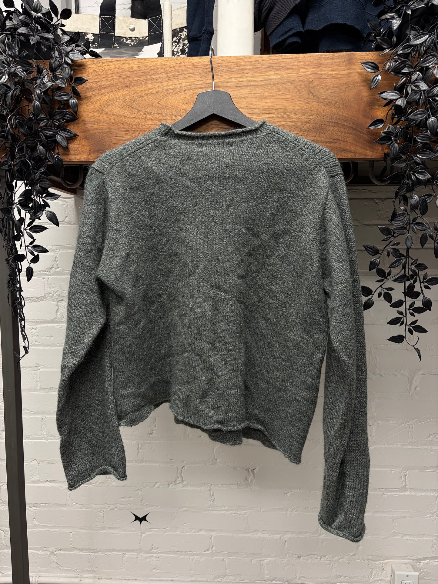Vintage Yohji Yamamoto ‘Y’s for Men’ Asymmetric Green Wool Knit Sweater