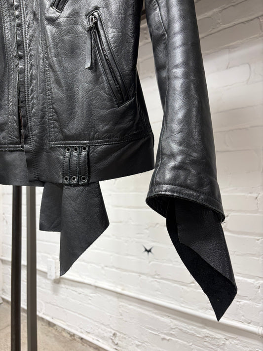 Yohji Yamamoto ‘Y’s’ Horse Leather Raw Cuff Moto-Jacket