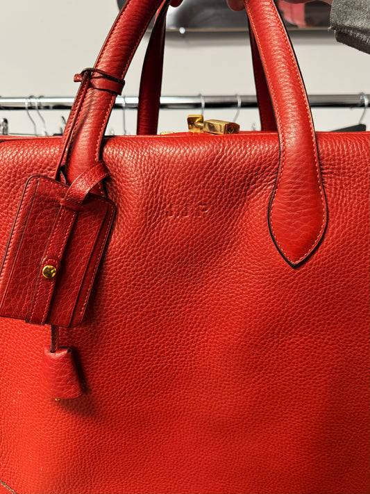 Hermes Victoria ‘50’ Red Leather Boston Bag