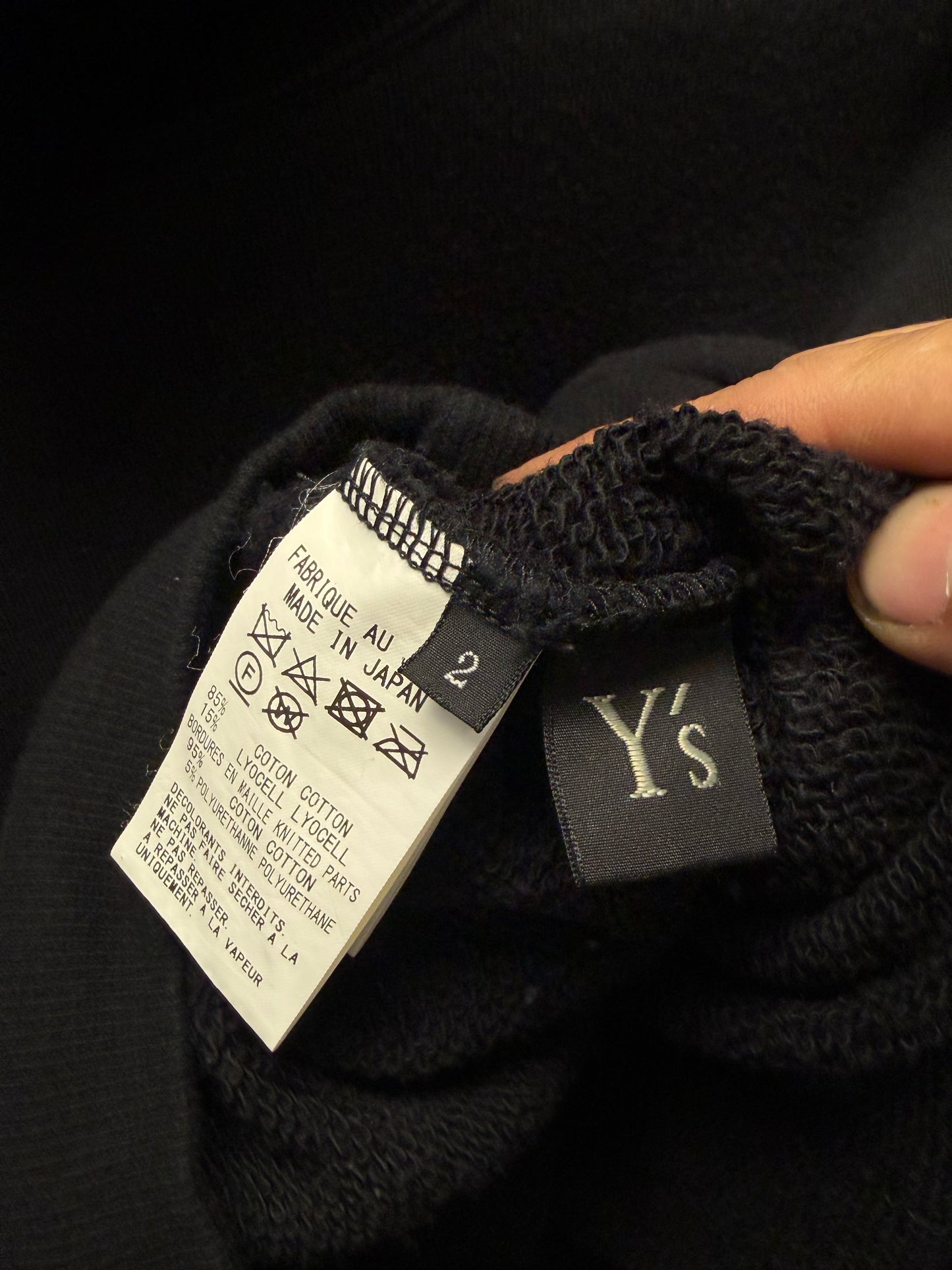 Yohji Yamamoto ‘Y’s’ Black ‘Waist Zip’ Sweatshirt