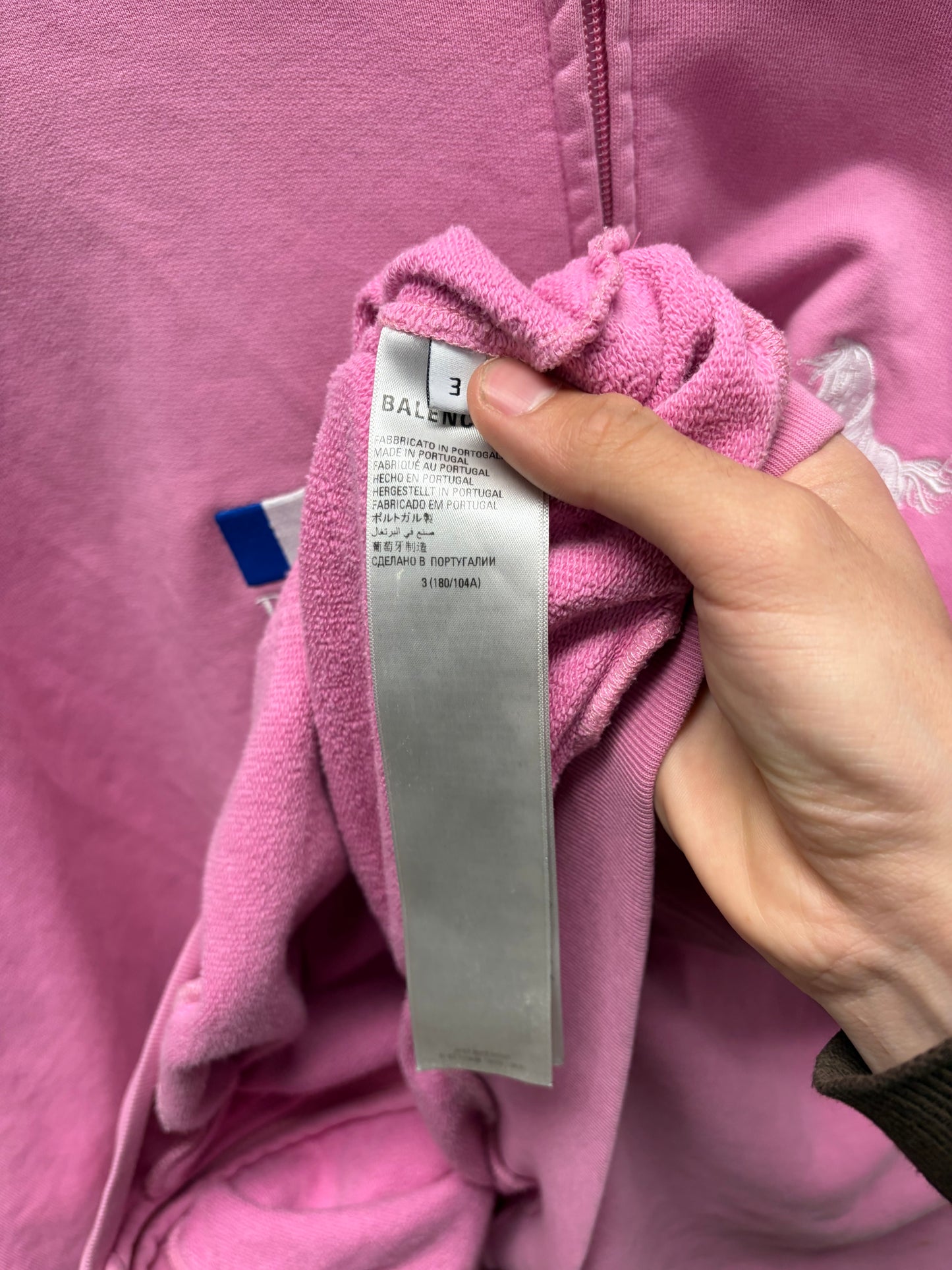 AW2022 Balenciaga ‘Polo’ Oversized Pink Zip-Up Hoodie