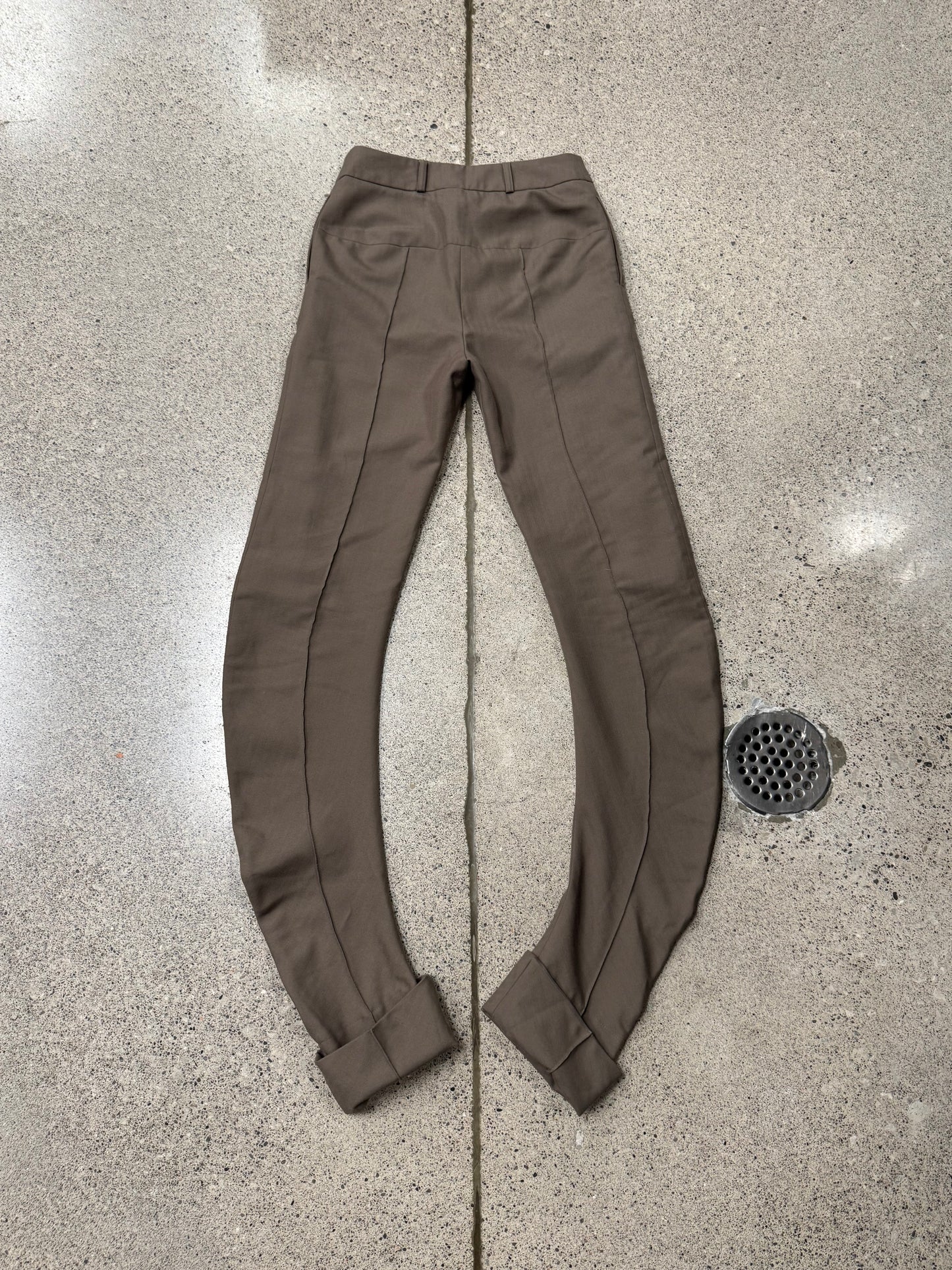 Haider Ackermann Pleated Brown ‘J-Cut’ Trousers