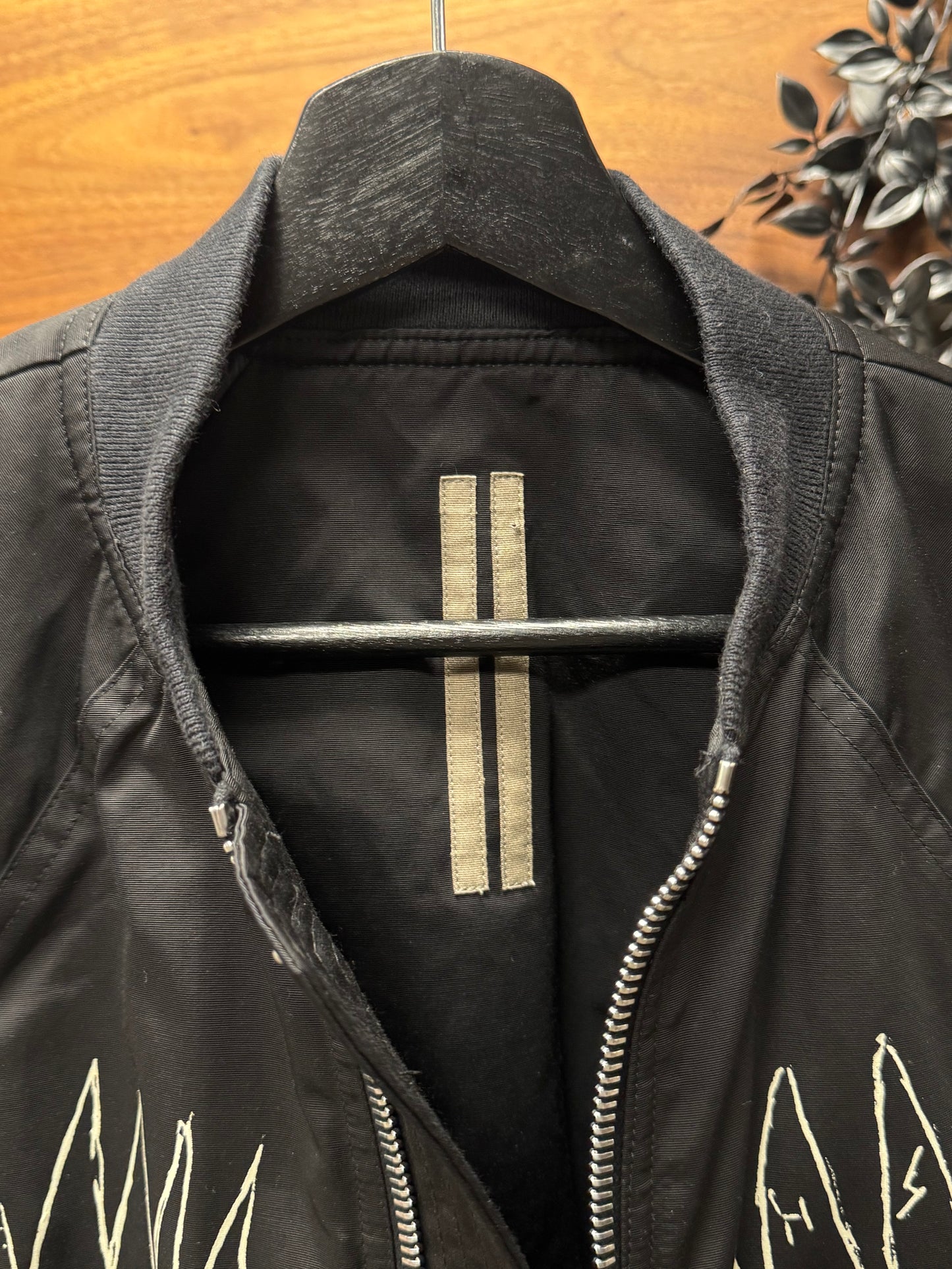 SS2015 Rick Owens ‘Faun’ Cropped Graphic Bomber Jacket