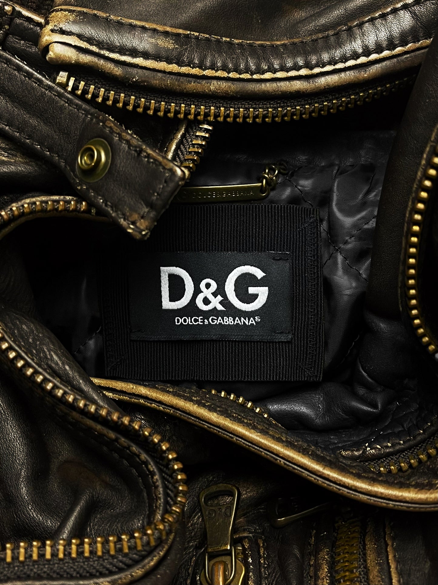 Early 2000’s Dolce & Gabbana Washed Brown Leather Jacket