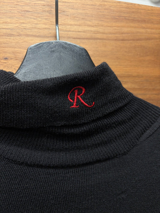 Raf Simons Embroidered ‘R Logo’ Merino Wool Turtleneck Sweater