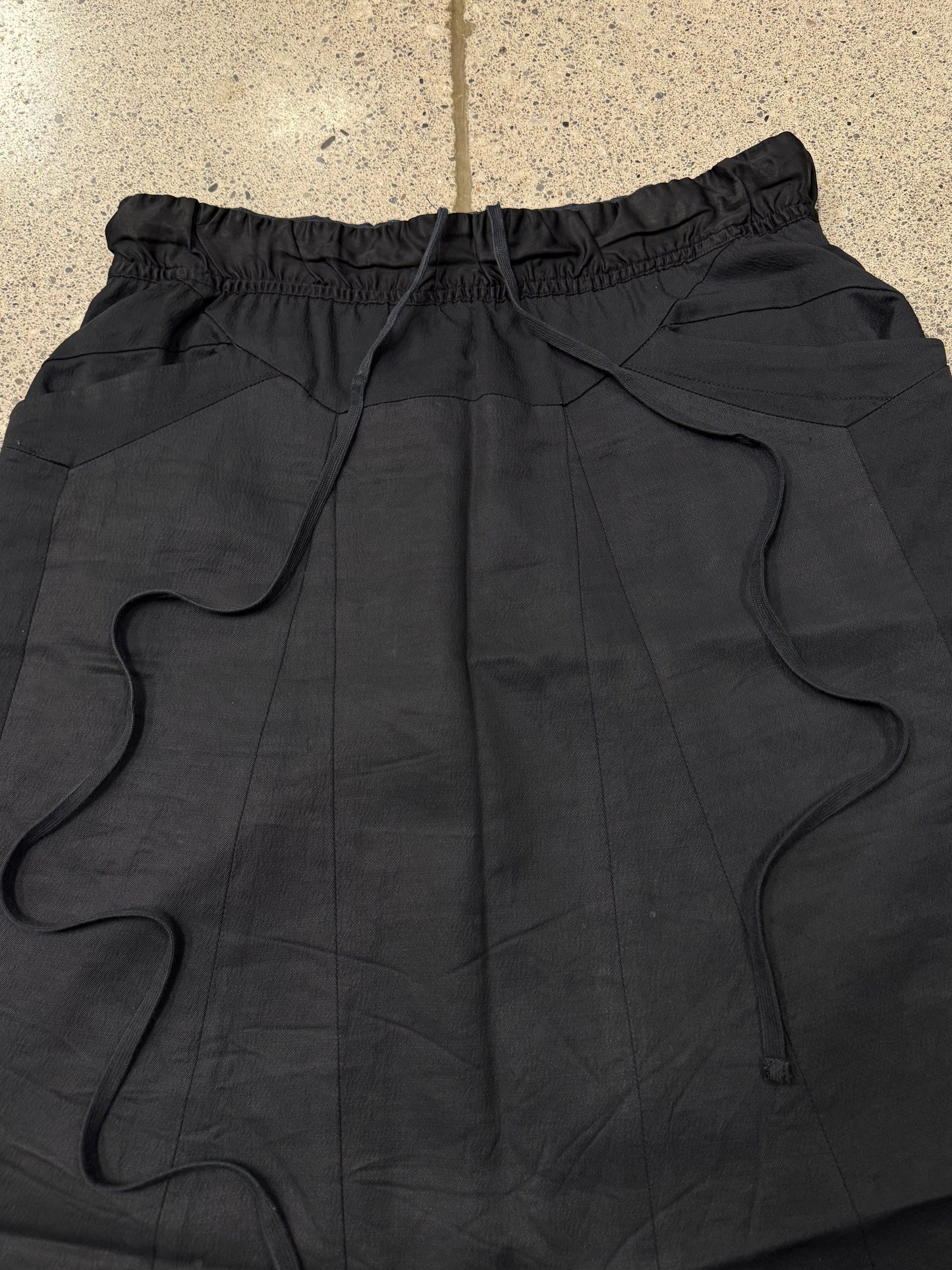 SS2015 Julius Drop Crotch Black ‘Pod’ Drawstring Shorts