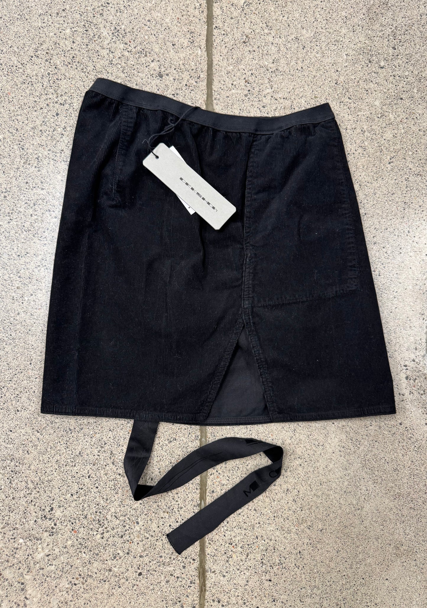 SS2023 Rick Owens ‘Lido’ DRKSHDW Black Corduroy Skirt