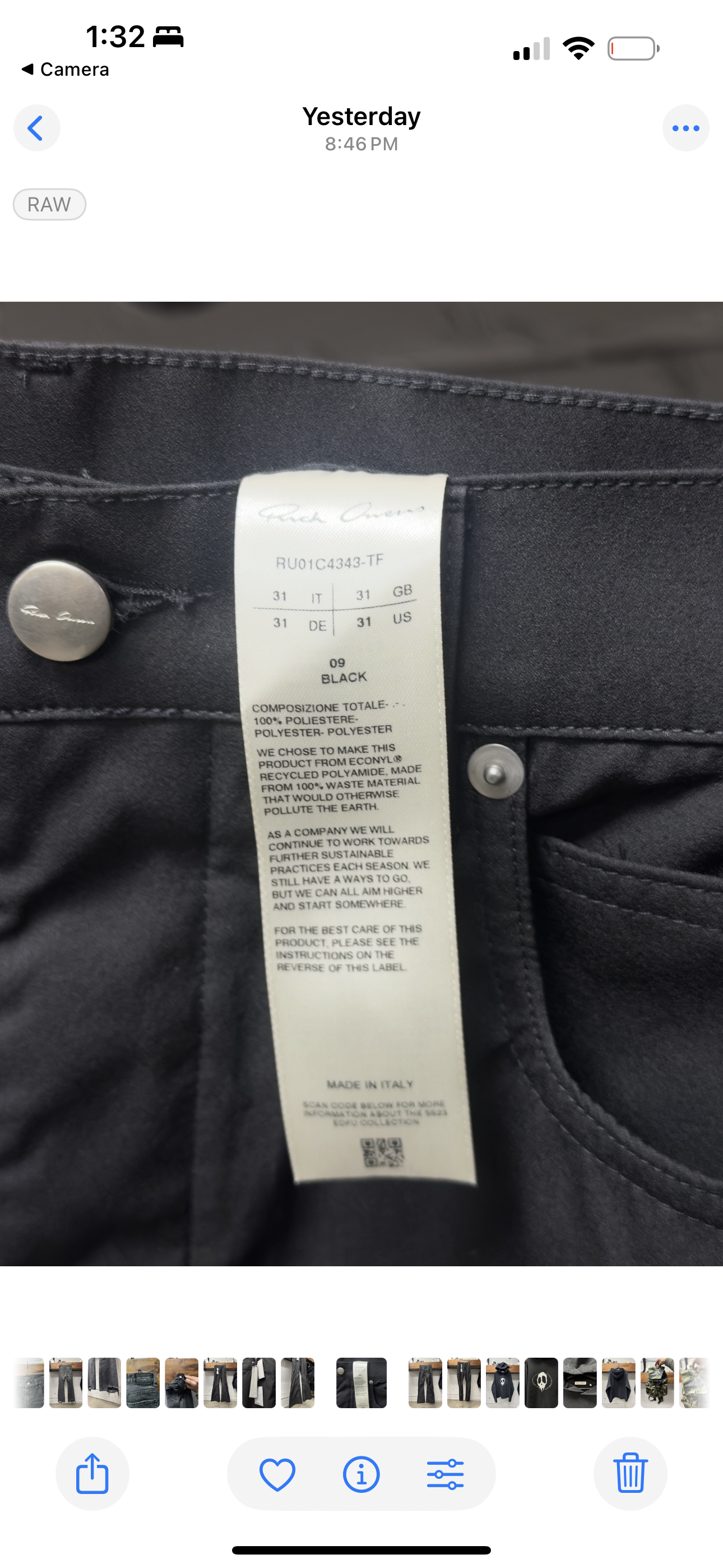 SS2023 Rick Owens ‘Edfu’ Banana Cut Flared Pants