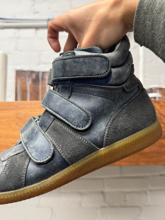 Maison Margiela Replica ‘G.A.T.’ Triple Strap Cobalt Blue/Gum Sole High Top Sneakers