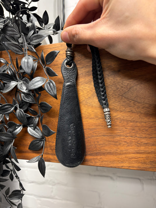 Chrome Hearts ‘Shoe Horn’ With Braided Leather/925 Silver Handle